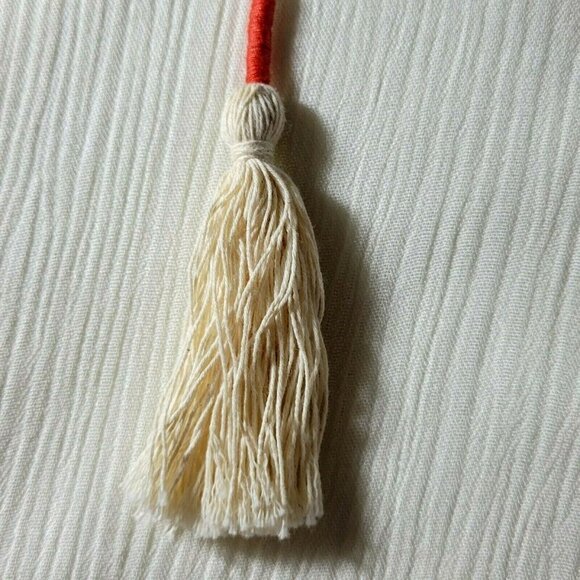 Miss Me Tunic Top Size S Oversized Tassel Tie Strings Embroidered Peasant BOHO - Picture 5 of 8